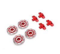 Tbest Pièces de Disque de Frein de Roue RC Adaptées pour UDR Desert Racer à l'échelle 1/7 - Accessoire de Mise à Niveau en Alliage d'aluminium Léger Haute Performance avec Finition Non (Rouge)
