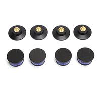 Tbest Pieds D'isolation pour Platine Vinyle en Alliage D'aluminium, (Black) | Coussinets vibrants en caoutchouc, pour haut-parleurs, amplificateur, lecteur CD, améliore la clarté du son, construction