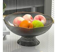 Tbest Plat à Fruits Drainant avec Base Amovible (GRAY) | Plastique durable, facile à évacuer l\'eau, polyvalent pour la maison, le bureau, les pique-niques.