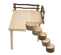Tbest Plateforme de Hamster, échelles, Plate-Forme d'escalade de Hamster à 2 Couches en Bois de Jeu de Hamster en Bois pour Les Petits Animaux de Compagnie