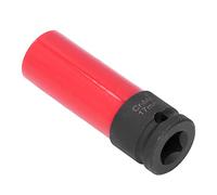Tbest Pobinet de Noix de Roue de Roue 17 Mmx6 Conception de Fleurs Haute Résistance Rébarrant Anti-vol Durable et Outil D'installation pour la Classe S W221 Cl Black Red 85 Mm de Long