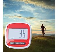 Tbest Podomètre Simple, Compteur de Pas de Marche 3D avec écran LCD, Pas Précis avec Clip de Taille pour la Course à Pied, la Randonnée, Les Amateurs de Fitness (Rouge)
