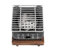 Tbest Poêle à Charbon Japonais, Design Compact pour Grillades (19.5x18cm | Polyvalent pour la viande, répartition uniforme de la chaleur, construction en alliage d\'aluminium, portable pour le