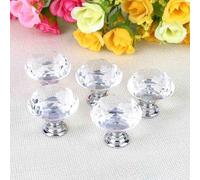 Tbest Poignées de Tiroir d'armoire 20x30mm - Boutons élégants pour Portes de Placard - Poignées Haut de Gamme avec Reflet étincelant - Ensemble de 20