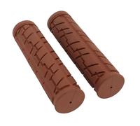Tbest Poignées de Vélo, 1 Paire de Poignées de Guidon de Vélo en Caoutchouc Marron, Résistance Universelle aux Chocs, Poignées de Vélo Ergonomiques et Confortables pour Vélos Pliants