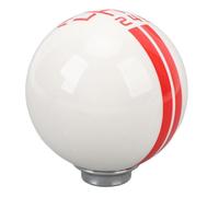 Tbest Pommeau de Levier de Vitesse de Course Automobile à 6 Vitesses, Boule Ronde de Style Shelby GT500 avec 3 Adaptateurs pour Remplacement Manuel des Véhicules de 1967 à 2018, (Blanc Rouge)