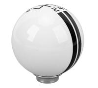 Tbest Pommeau de Levier de Vitesse de Course Automobile à 6 Vitesses, Boule Ronde de Style Shelby GT500 avec 3 Adaptateurs pour Remplacement Manuel des Véhicules de 1967 à 2018, (Blanc Noir)