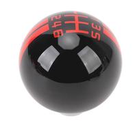 Tbest Pommeau de Levier de Vitesse de Course Automobile à 6 Vitesses, Boule Ronde de Style Shelby GT500 avec 3 Adaptateurs pour Remplacement Manuel des Véhicules de 1967 à 2018, (Noir et rouge)