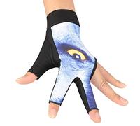 Tbest Pool Gloves Billiards Left Hand Men, 4 Couleurs Adultes 3-Doigt Snooker Pool Cue Glove Billard Shooters pour Hommes Femmes(L-Bleu)