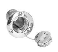Tbest Port de Ravitaillement Marin de 38mm, Port d'injection de Bateau en Acier Inoxydable 316 avec Chaîne Fixe et Joint Torique pour Camions Remorques Caravanes (#1)