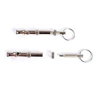 Tbest Porte-clés Sifflet Portable pour Chien, Outil d'entraînement aux Aboiements à Deux Arrêts pour Animaux de Compagnie, Répulsif Sonore à Grande Portée (comme montré)