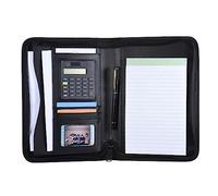 Tbest Porte-documents en PU avec Calculatrice et Bloc-notes