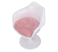 Tbest Produits Maternels et Bébés Doll House Office Chaise Abs Blanc Rose Round Feet Round Rotaltable Chair pour 1: 6 Poupées Maison avec Accoudoir, Jouets pour Enfants (avec Accoudoir)