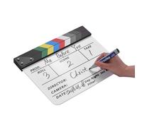Tbest Professional en Acrylique Clapperboard Dry Erase TV-TV Film Director Cut Action Scene Clapper Clapper Board Slate avec Marqueur Stylo Eraser Easy Writing (Bâton Multicolore)