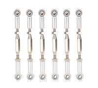 Tbest RC Tie Rod, 6pcs 81mm réglable en Alliage d'aluminium Servo Links Tie Rod Set pour RC 1/10 Jouet Voiture(Argent)