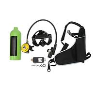 Tbest Réservoir de Plongée sous-Marine 1L, Mini Réservoir de Plongée Bouteille D'oxygène Kit de Plongée sous-Marine avec Adaptateur de Sac de Sangle pour Lunettes de Plongée, Prise en