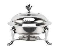Tbest Rond Chafing Dish Buffet Set, Service de Chauffage Efficace (24cm) | Utilisation polyvalente, acier inoxydable robuste, carburant écologique, manipulation portable
