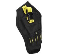 Tbest Sac à Outils de Forage Portable Pochette de Taille en Tissu de Boeuf pour Perceuses électriques Support de Stockage Noir Jaune Anti-déchirure Conception Compacte Légère (Ruban Noir + Jaune)