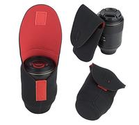 Tbest Sac de Rangement pour Objectif D'appareil Photo Ensemble de 5 étuis de Protection Pochette en Néoprène Antichoc avec Boucle à Crochet pour Objectifs sans Miroir DSLR Noir S M L