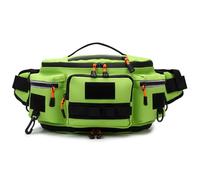 Tbest Sac de Taille de Pêche Sac à Bandoulière Extensible Multifonctionnel en Tissu Oxford Rangement D'équipement pour Hommes Pêche en Plein Air Cyclisme 36x15x19 Cm (Green)
