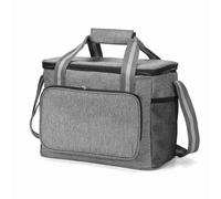 Tbest Sac Isotherme 15l Portable isolé étanche pour Camping Plage Pique-Nique Barbecue 15 litres avec Bandoulière Plusieurs Poches Tissu Easy Ox (Grey)
