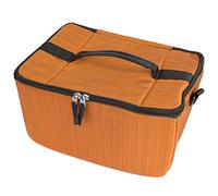 Tbest Sac pour Objectif D'appareil Photo Numérique, étui de Protection D'épaule Portable Durable avec Sangle Réglable, Pochette de Séparation pour Photographes, Nylon Orange (Section Horizontale