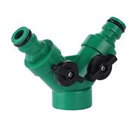 Tbest Séparateur de Tuyau Bidirectionnel avec Valve, Adaptateur de Robinet de Jardin, Connecteurs en Laiton pour le Lavage de Voiture, Irrigation de Pelouse, Abs