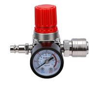 Tbest Soupape de Commande de Pressostat de Compresseur D'air, Pressostat de Compresseur D'air à 4 Voies 175PSI avec Compteur, Construction en Acier Inoxydable ABS Durable pour