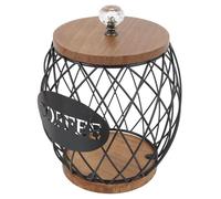Tbest Support de Capsules de Café avec Base en Bois (BLACK) | Design métallique élégant, finition résistante à l\'érosion, parfait pour la décoration de la cuisine