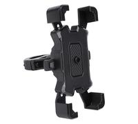 Tbest Support de Téléphone pour Moto, Amortisseur de Chocs, Guidon Rotatif à 360 °, Support de Téléphone pour Vélo électrique, Base en Alliage d'aluminium Antidérapant Noir (Black)