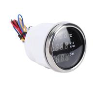 Tbest Tachymètre Numérique de Pression D'huile et de Température de L'eau, Affichage rétroéclairé Bleu, Jauge 3 en 1, Moniteur de Température RPM pour Voitures, Camions, (Cadran noir couvercle