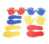 Tbest Tapis de Jeu Mains et Pieds pour Enfants et Adultes - Tapis de Jeu d'exercice en PVC pour Entraînement de Coordination, activité de Fitness en Intérieur et en Extérieur, 3 Paires de Mains et
