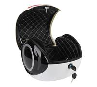 Tbest Top Case ABS 32L Boîte de Coffre Portable à L'épreuve de Poussière Résistante à L'eau pour Scooter à Vélo électrique avec des Bandes Réfléchissantes de Dossier Conception (WHITE)