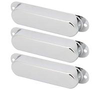Tbest Trio de Couverture de Camionnette en Laiton Durable, Coque de Pick-up de Bobine Simple à Installer pour les Guitares, Accessoires Essentiels pour les Guitaristes électroniques (SILVER)