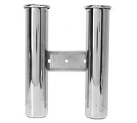 Tbest Tube de Support de Canne à Pêche 2 Supports de Canne à Pêche en Acier Inoxydable de qualité Marine 316, Montage Mural Vertical avec Bords Roulés pour Bateau, Yacht, Camping-Car