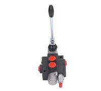 Tbest Valves de Commande Directionnelles Hydrauliques, Kit de Valve de Contrôle de Débit Hydraulique 1 Bobine Double Effet avec Poignée de Commande de Barre de Décharge Réglable