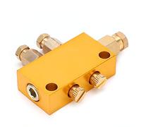 Tbest Vanne de Distribution d' en Laiton de Type TK, 3 Sorties, pour Machines-outils CNC, Système de Lubrification, Séparateur de Piston de Lubrifiant Résistant à l'usure (Un entré, deux sortis)