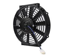 Tbest Ventilateur De Refroidissement Électrique Radiateur 10in Mince Haute Performance 80 W 2100 RPM Universel pour Voiture Espace Moteur ABS Noir