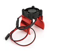 Tbest Ventilateur de Refroidissement RC, aileron de Refroidissement du Moteur du radiateur du Moteur de la Voiture RC pour 1/10 Voiture RC Traxxas -4(Rouge)