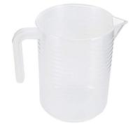Tbest Verre Doseur en Plastique Transparent avec Couvercle, 500ml/1000ml | Matériau de qualité alimentaire, résistant à la chaleur, facile à mesurer, poignée inclinée innovante