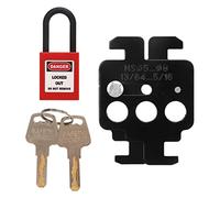 Tbest Verrouillage de Disjoncteur avec Corps en Acier, étrier de 38 Mm | Cadenas en nylon, Conception isolante, Fonctionnalité multi-utilisateurs, 49x36x4 mm