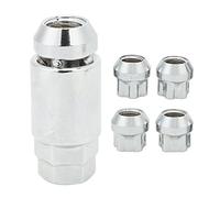 Tbest Verrous de Roue de Siège Conique Écrous de Blocage de Roue Verrous de Sécurité de D'écrou de M14 X 1,5 Ensemble de 4 Argent avec Outil clé pour Roues 3 Y S X
