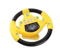Tbest Volant musical de copilote pour voiture en plastique à haute simulation, jouet pour la première éducation (jaune)