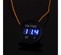 Tbest Voltmètre Numérique à Affichage LED, Compteur de Tension DC pour Voiture, Moto, Bateau, Moniteur de Batterie 12V 24V, Lumière Blanche, Taille Compacte 3,5x2,7cm