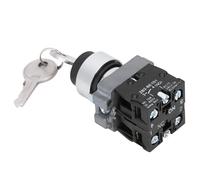 Tbest ZB2 BE102 Interrupteur à clé 2 Positions avec Contacts Argentés, Haute conductivité, Conception Modulaire, Trou de Montage de 22 Mm pour Panneaux électriques Industriels