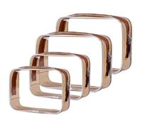 Tbestmax Lot de 4 trousses de maquillage transparentes, Marron - 4 pièces (2M + 2L)