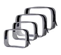 Tbestmax Lot de 4 trousses de maquillage transparentes, Noir - 4 pièces (2 m + 2 L)