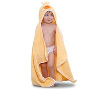 TBEZY Cape de Bain à Capuche, Coton Sortie de Bain Avec Design Animal, Drap Serviette pour Bébé Nouveau-né (Poussin pour 1 à 5 Ans)
