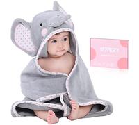 TBEZY Cape de Bain à Capuche, Coton Sortie de Bain Avec Design Animal, Drap Serviette pour Bébé Nouveau-né (Eléphant)