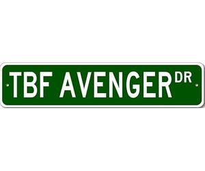 TBF Avenger Airforce Pilot Metal Wall Decor Street Sign